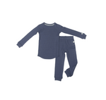 Loulou Lollipop - Waffle Long Sleeve Pajama Set Denim Blue|114259