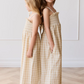 Organic Cotton Arabella Jumpsuit - Gingham Pale Khaki|155004