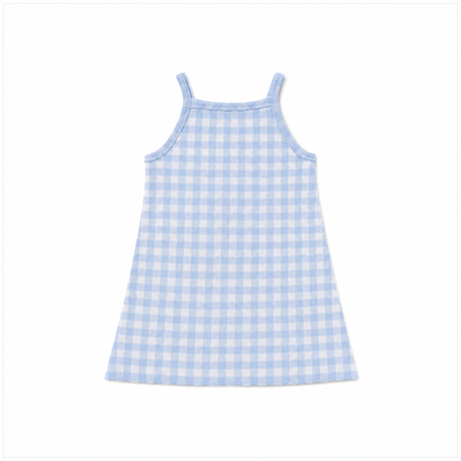Mebie Baby - Blue Knit Gingham Dress