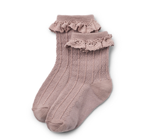 Wheat - 2 pk Wool Lace Socks Nora dry rose|164443