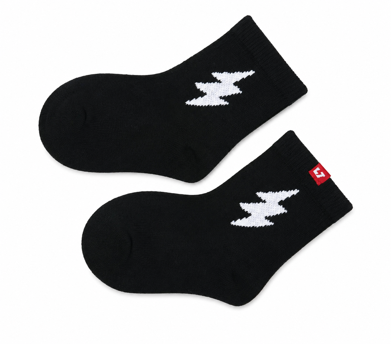 Little Trouble - Bolt Crew Socks Black