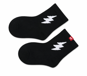 Little Trouble - Bolt Crew Socks Black
