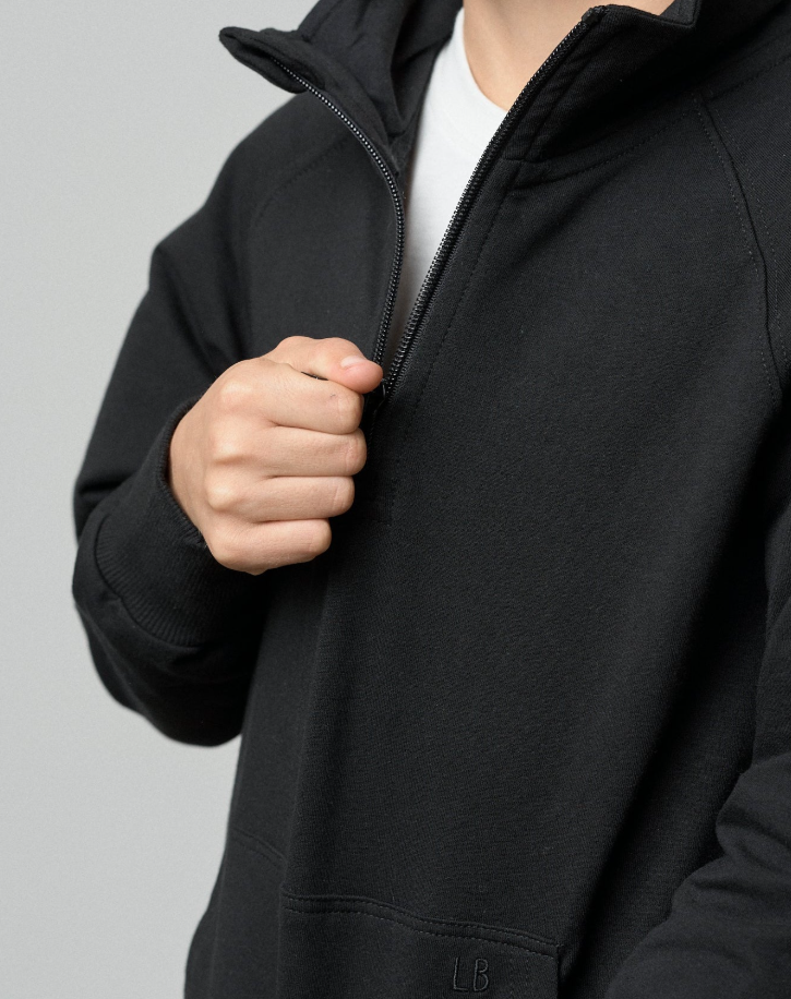 Little Bipsy - Quarter Zip Pullover - Black|177921
