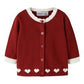 Name It - White Hearts Button Up Cardigan 2587|230094