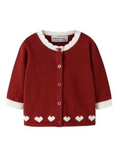 Name It - White Hearts Button Up Cardigan 2587|230094