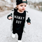 97 Design Co - Mama's Boy Black Kids T-Shirt|65708