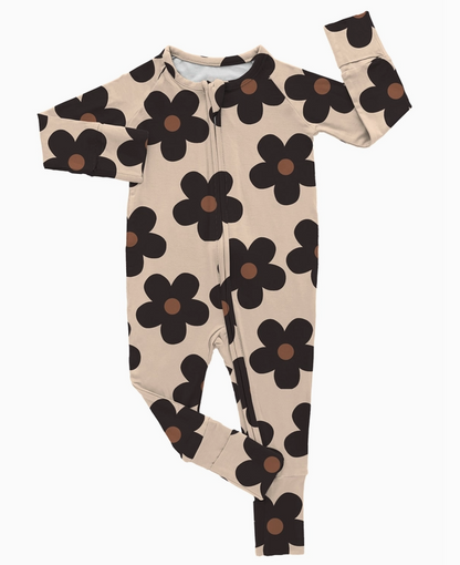 Fall Neutral Daisy | Bamboo Romper|106484