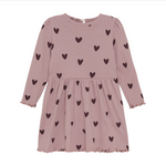 Creamie - Rib Heart Dress Woodrose|155810