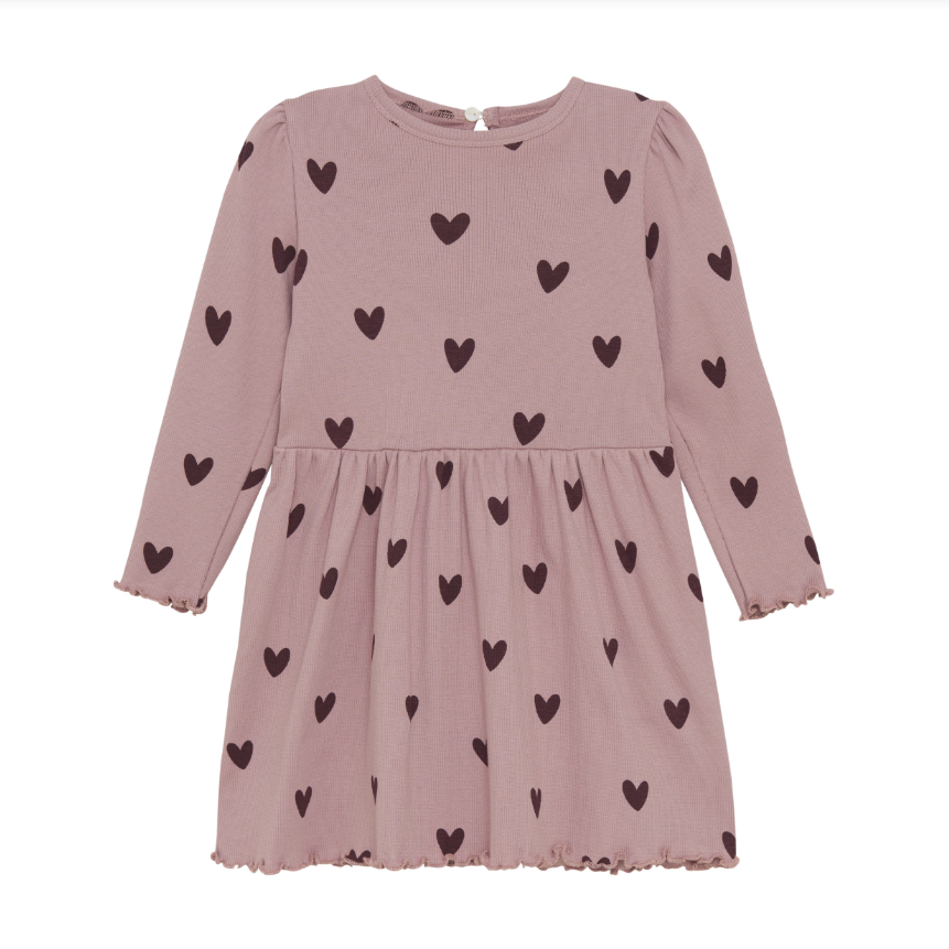 Creamie - Rib Heart Dress Woodrose|155810