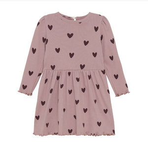 Creamie - Rib Heart Dress Woodrose|155810