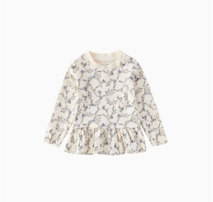 Norsu Organic - Ruffle Long-Sleeve Shirt-Roses|104119