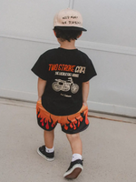 Little Trouble - Heater Flame Shorts Orange|205847