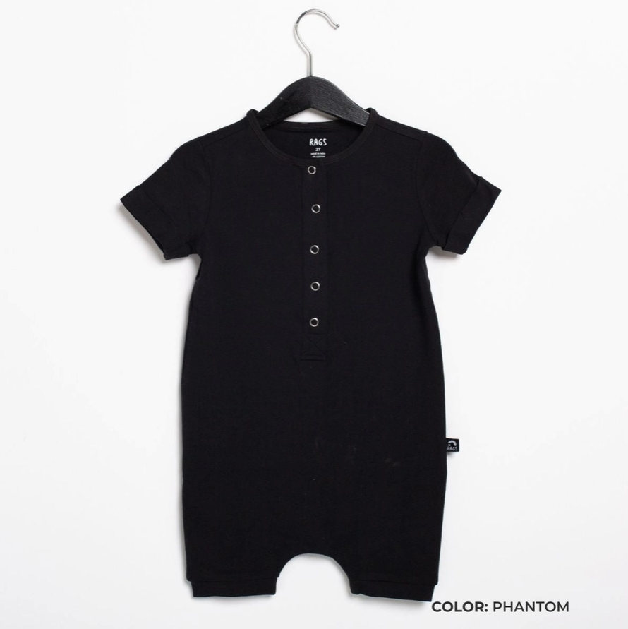 Rags - Short Sleeve Short Rag Romper Black|87630