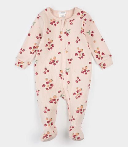 Petit Lem - Footed Sleeper - Strawberry Bow|187046