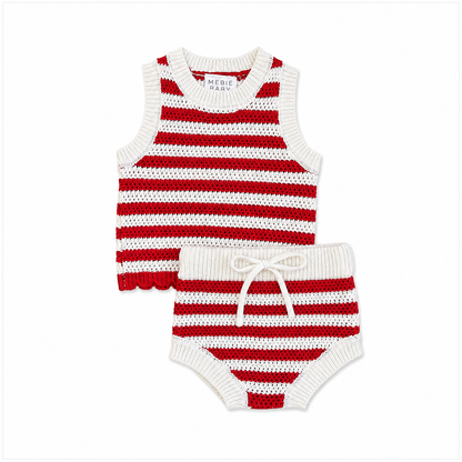 Mebie Baby - Red Stripe Bloomer Tank Set