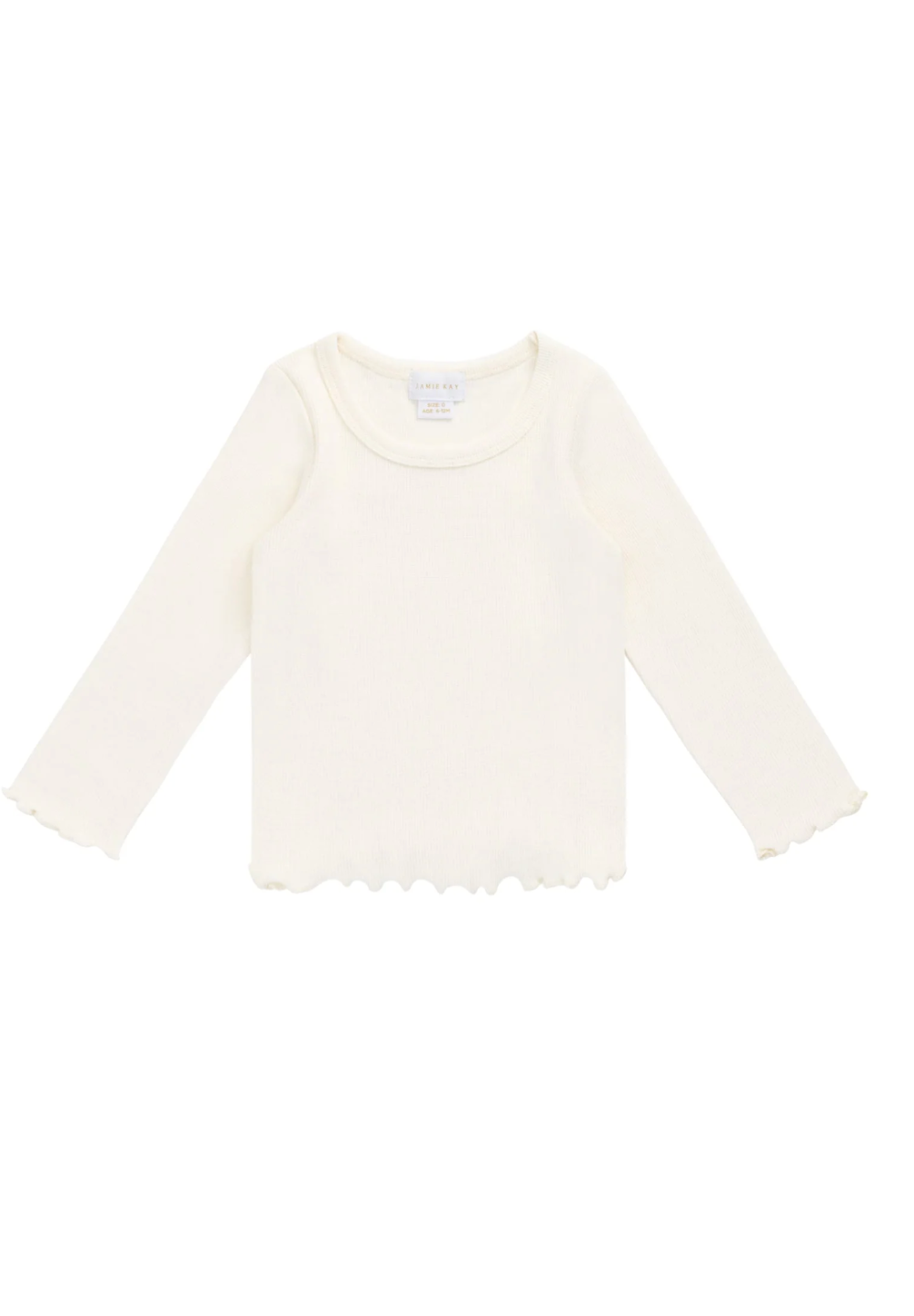 Jamie Kay - Fine Rib Cotton Agathe Top Parchment|176753