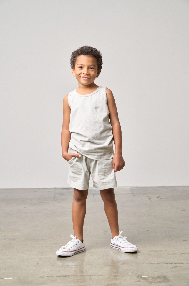 Little Bipsy - Palm Jersey Tank - Light Heather Grey|142542
