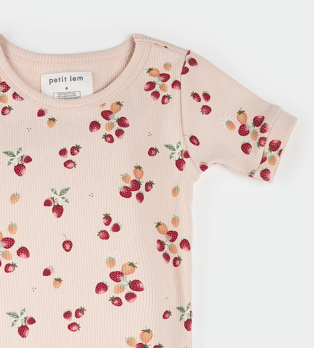 Petit Lem - 2 Piece PJ - Strawberry Bow|187321