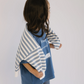 Roobear - Striped Fleece-lined Crewneck Blue|163069