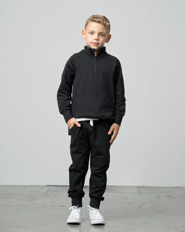 Little Bipsy - Quarter Zip Pullover - Black|177919