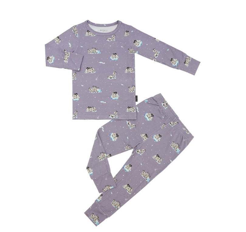 Belan.J - L/S PJ Set Penguins (Periwinkle)|173328