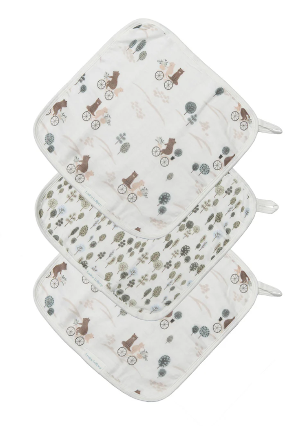 Loulou Lollipop - Washcloth 3 piece Set - Bears on Bikes|153303