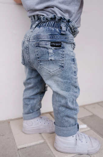 Paperbag Waist Denim - Light Wash|164255