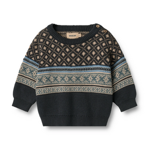 Wheat - Jaquard Pullover Julius navy|164424