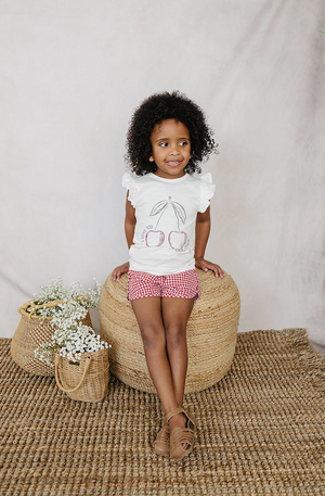 Mebie Baby -Red Gingham Shorts|118314