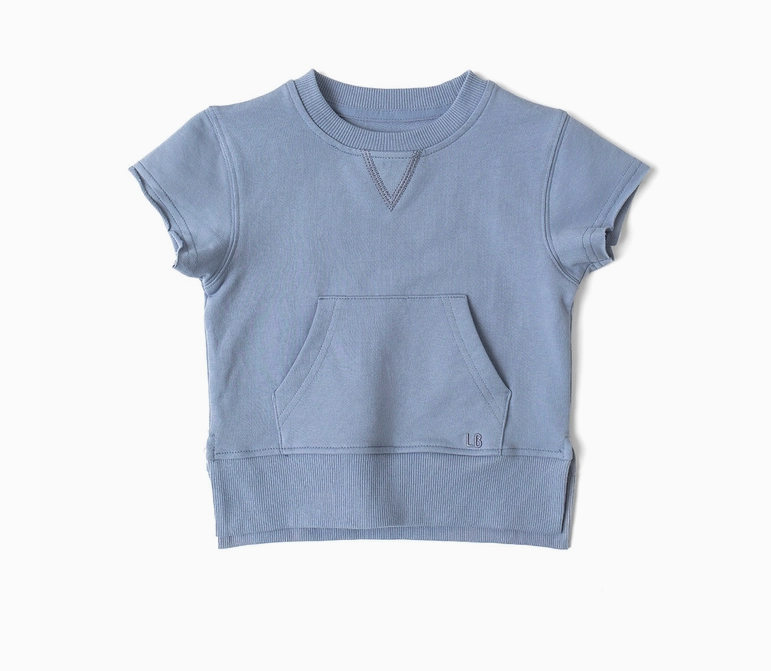 Little Bipsy - Raw Edge Crewneck - Sky Blue|99105