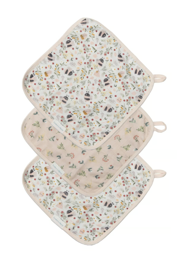 Loulou Lollipop - Muslin Washcloth 3- pieces Set - Bumble Bees|136278