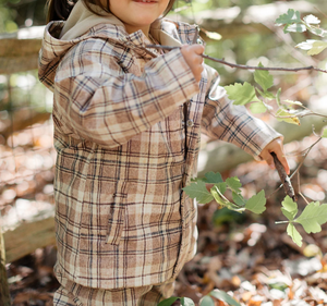 Roobear - Fleece-Lined Rain Jacket Gingham|173359