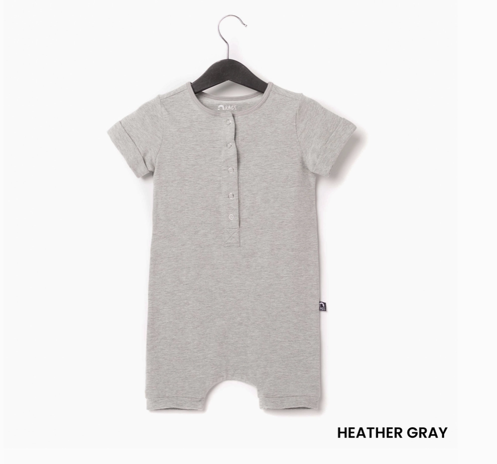 Rags - Short Sleeve Short Rag Romper Grey|87629