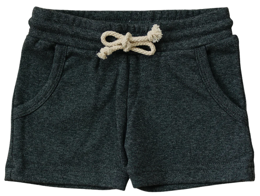 Mebie Baby - Charcoal Pocket Cotton Shorts|87466