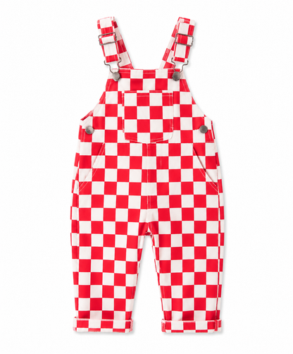 Little Trouble - Red Checks Overalls - 12-18M,5T