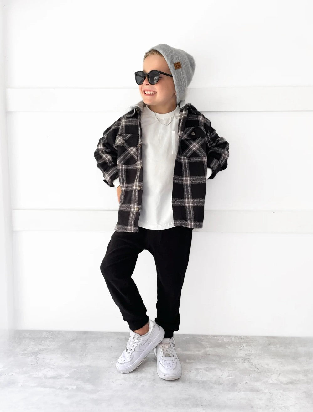 Little Bipsy - Hooded Flannel - Black|109208