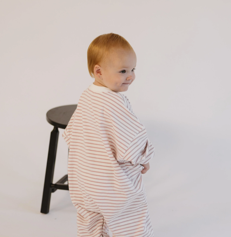 Roobear - Striped Romper - Pink|173957