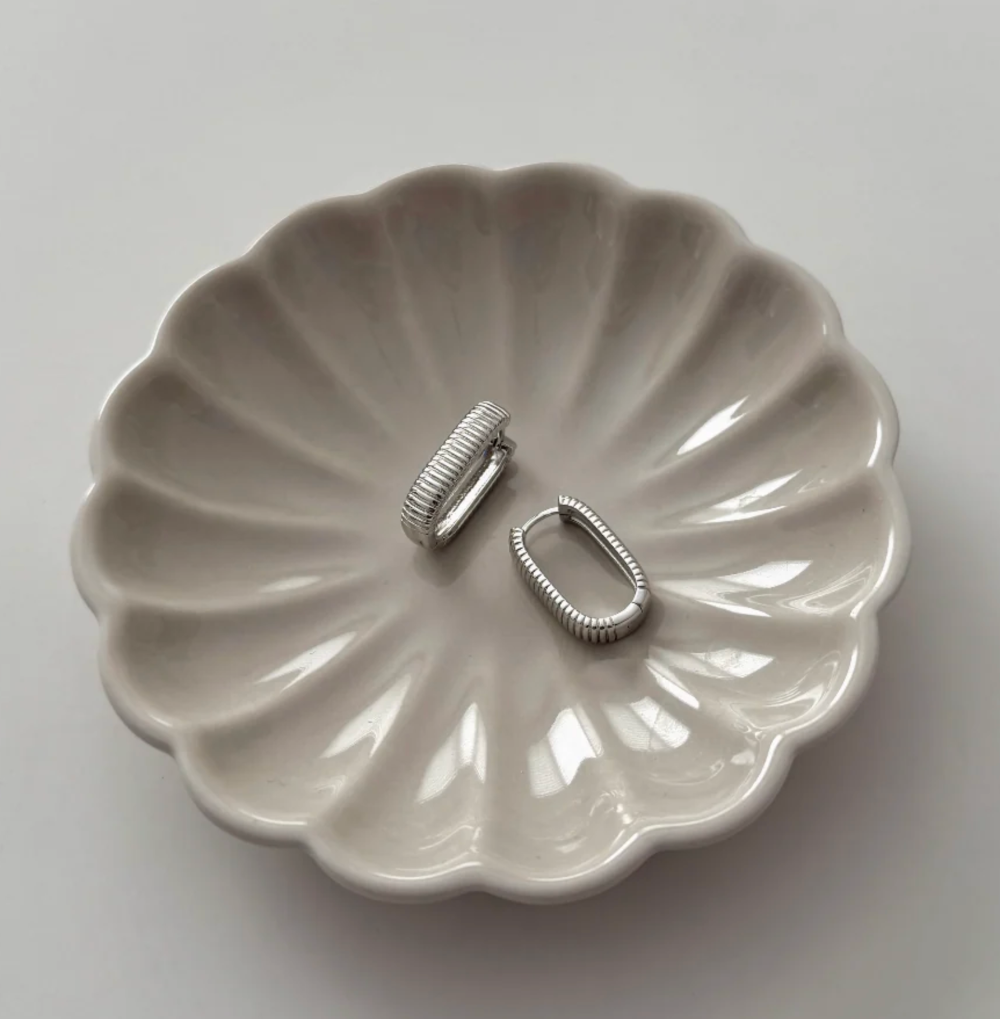 Small Ray Ribbed 2.0 Earrings - Silver|218813