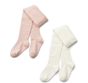 Wheat - 2 pk Izzy Pointelle Tights powder|164404