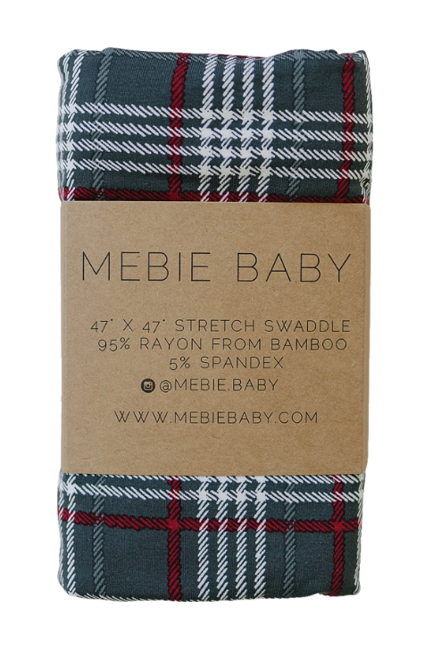 Mebie Baby - Green Plaid Stretch Swaddle|108704