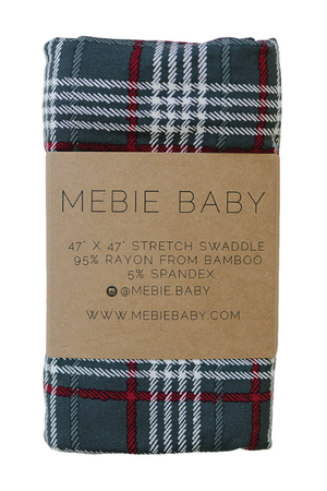 Mebie Baby - Green Plaid Stretch Swaddle|108704