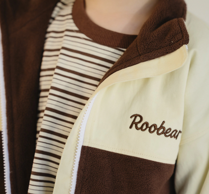 Roobear - Colourblock Fleece-lined Jacket Pink, Green, Brown|174795
