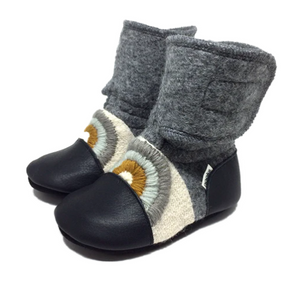 Cove Embroidered Felted Wool Booties|76183