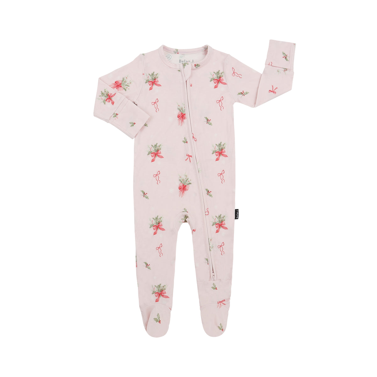 Belan.J - Footed Zipper Sleeper - Pink Bows