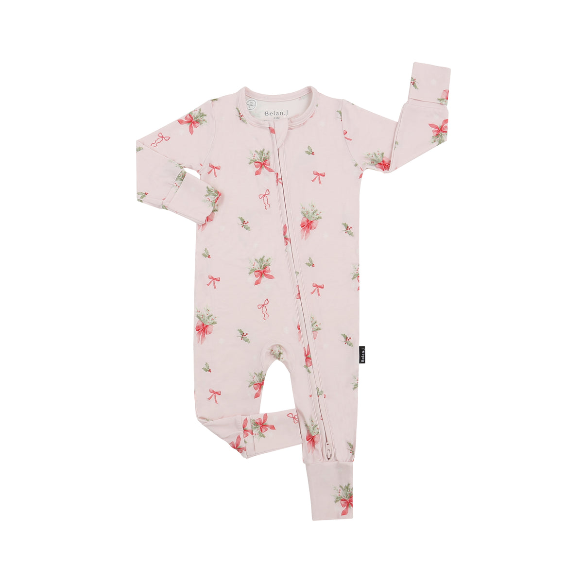 Belan.J - Footless Zipper Sleeper - Pink Bows