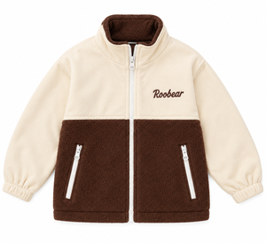 Roobear - Colourblock Fleece-lined Jacket Pink, Green, Brown